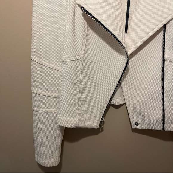 White Knit Moto Jacket - Picture 3 of 6